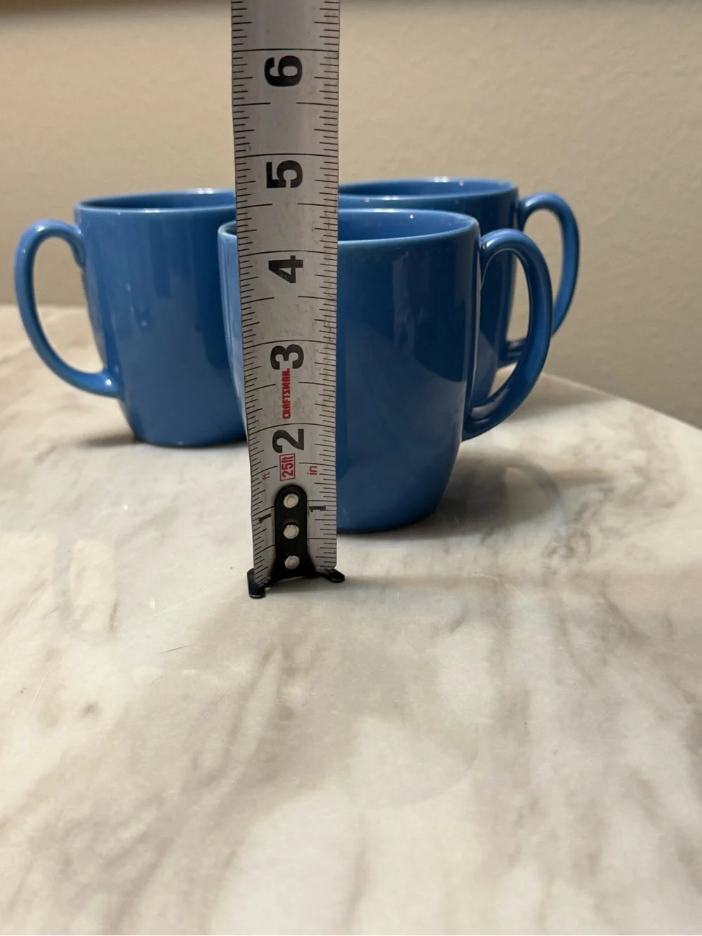 CORELLE blue coffee mugs set of 3 stoneware